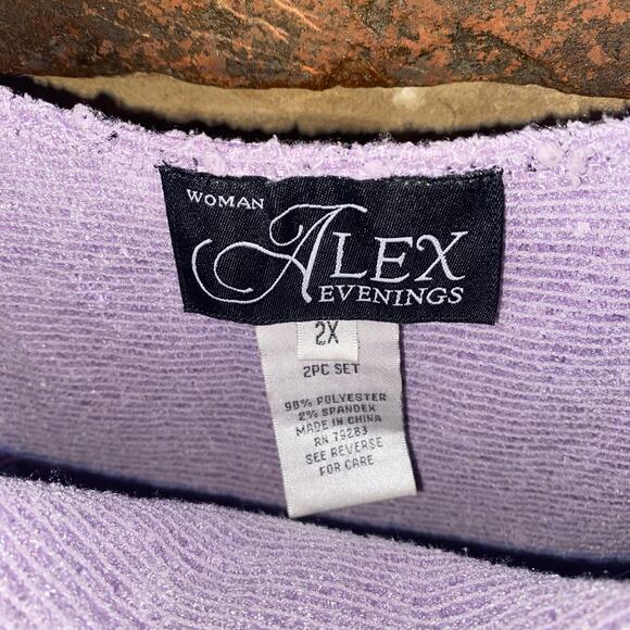 Alex Evenings Vintage Lilac Purple Embellished Sequined Knit Tank Top Women's 2X - Picture 5 of 6